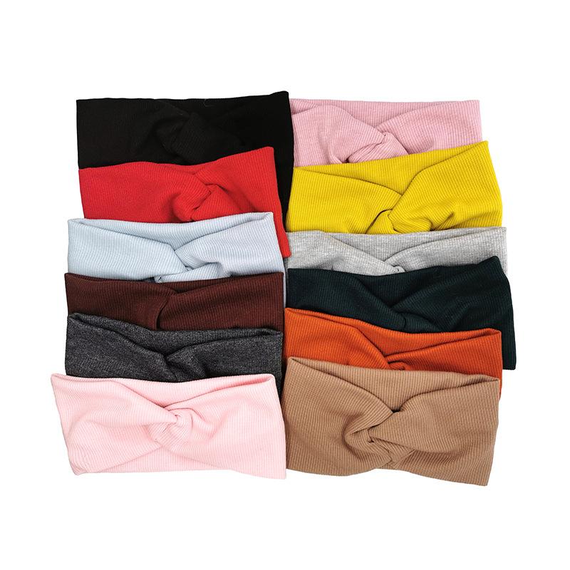 Large Size Baby Headband Girls Yoga Sport Kids Children Adult Women Bandage Solid Twisted Knotted Soft Hair Accessories Turban