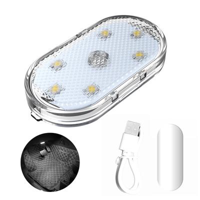 7 Colors RGB Car Ambient Light Punching Free Self-adhesive Magnetic Suction Touch Switch USB Rechargeable Automotive Light