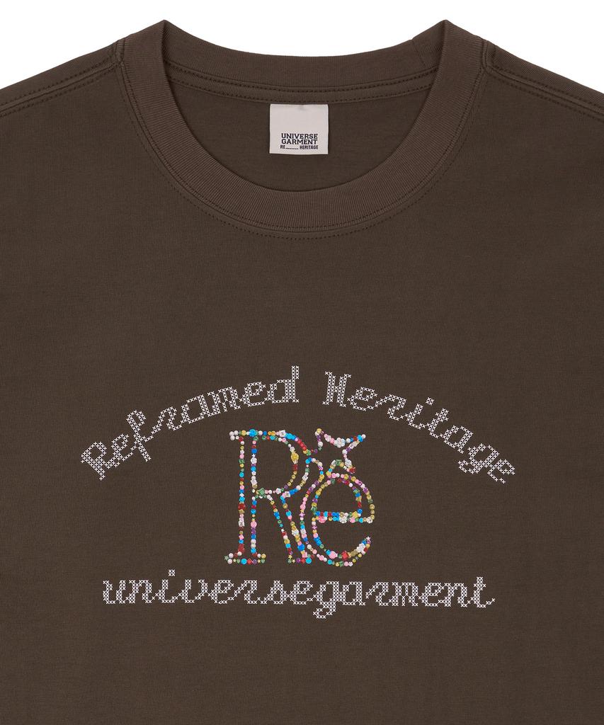 UNIVERSE GARMENT Layered Graphic Long Sleeve T-Shirt_Brown