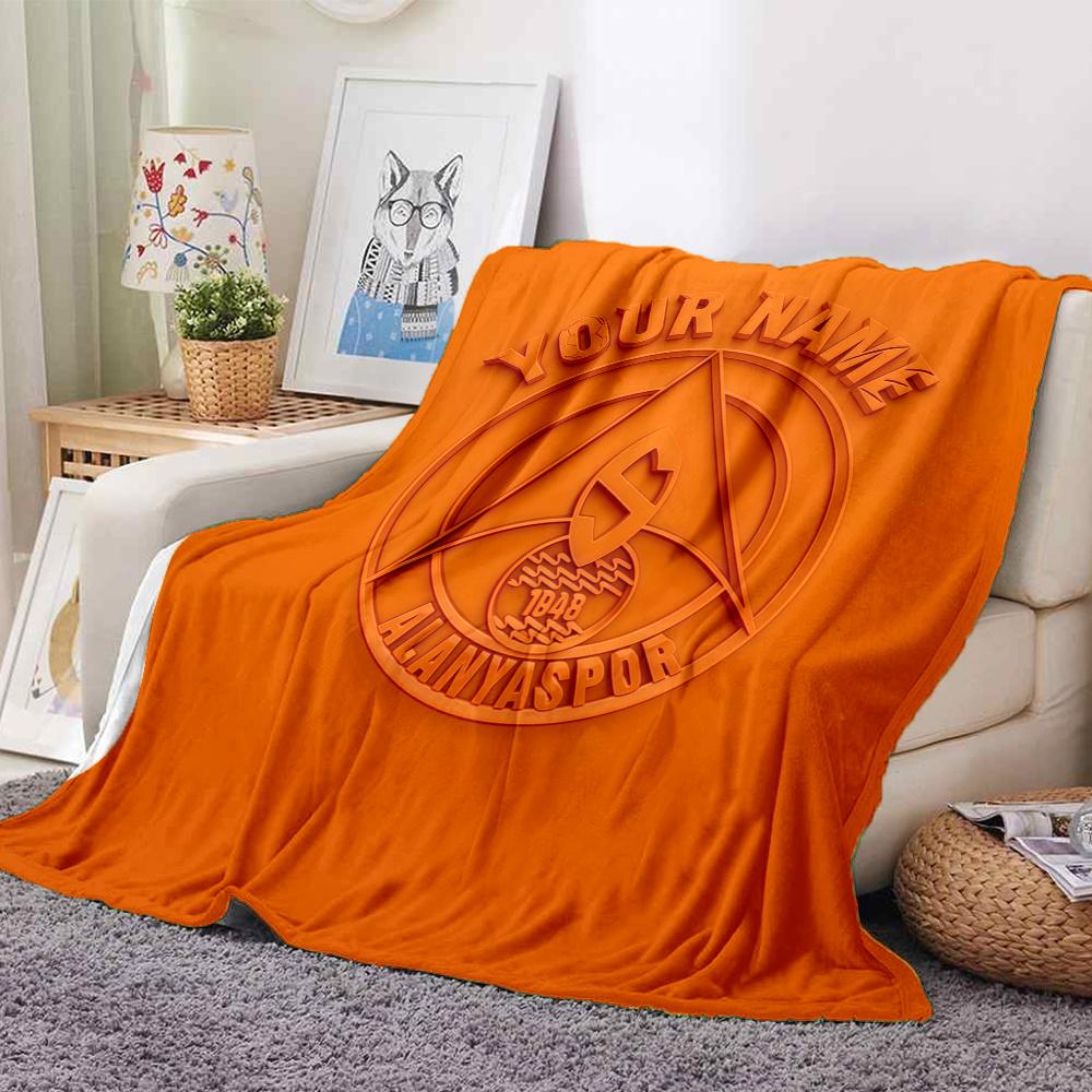 1PC Alanyaspor Custom Name Patterned Flannel Blanket Suitable For All Seasons For Home Decor Warmth And Comfort Gifts Holiday Present