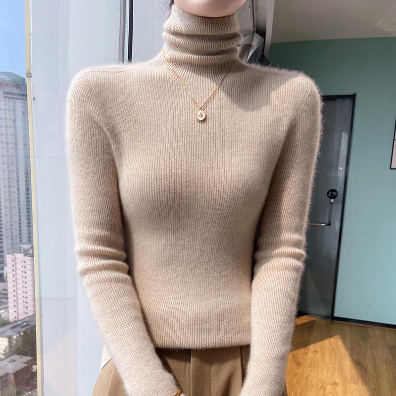 Women's Slim Fit Cashmere Turtleneck Sweater - Soft, Smooth, High-Neck Base Layer, Flattering Fit.