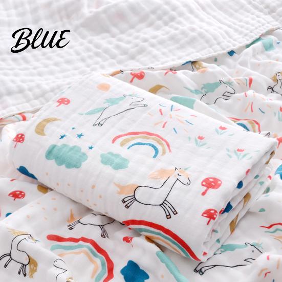 Baby Blanket Wrap Thin Swaddling Cotton Cartoon Body Dry Eye-catching Keep Newborn Printed Cloth