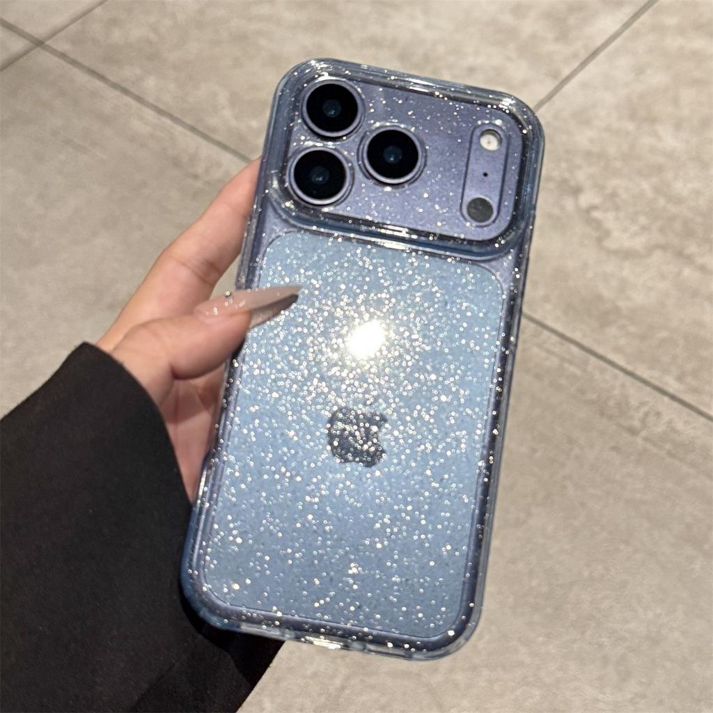 Módní třpytivý silikonový průhledný kryt na telefon pro iPhone 17 16 15 14 13 Pro Max Plus 17Pro 17Air Průhledný měkký TPU kryt