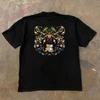 Vintage Bear Floral Print T Shirt Unisex Women Cute Cartoon Graphic Tee Oversized Casual Short Sleeve Cotton Top