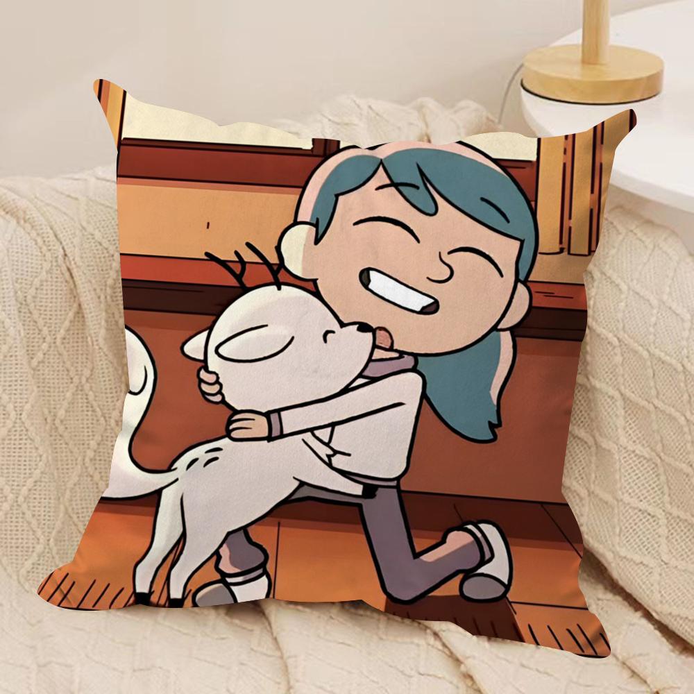 Cartoon HHilda Cushion Cover Silky Short Plush DoubleSided Printed Pillow Case for Sofa All Seasons Home Decor Gift