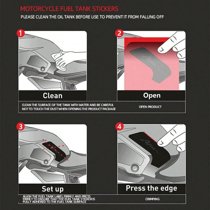 1pc Motorcycle Fuel Tank Pad Protection Sticker Fishbone Decal Motorcycle Styling Decorative Accessories