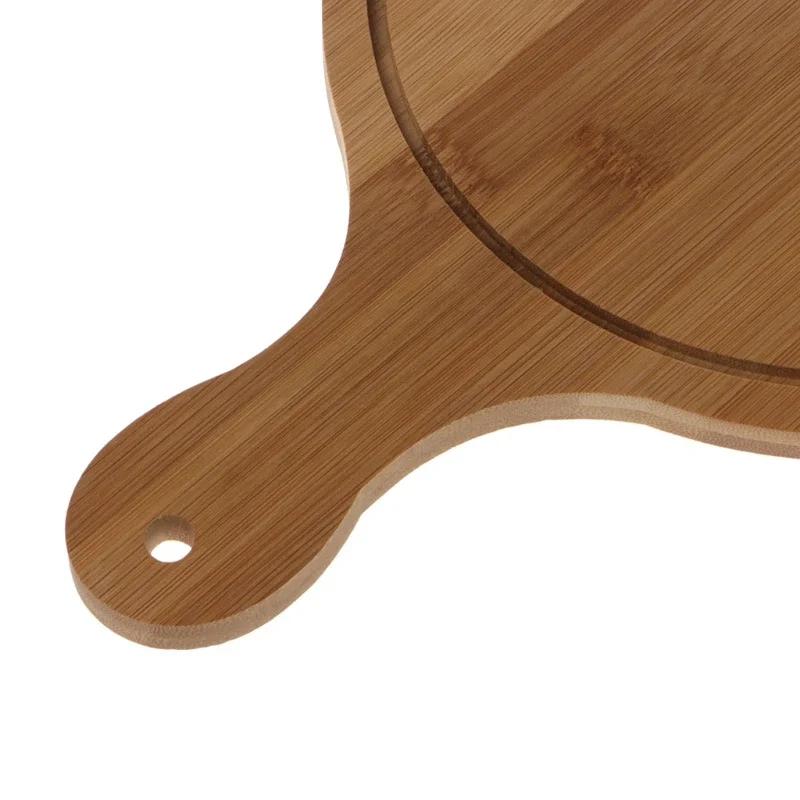 Neu 7/8/9 Zoll Langlebiges Rundes Holz-Pizza-Servierbrett Backschieber Schneidebrett Pizzaform Küchenzubehör Pizzablech