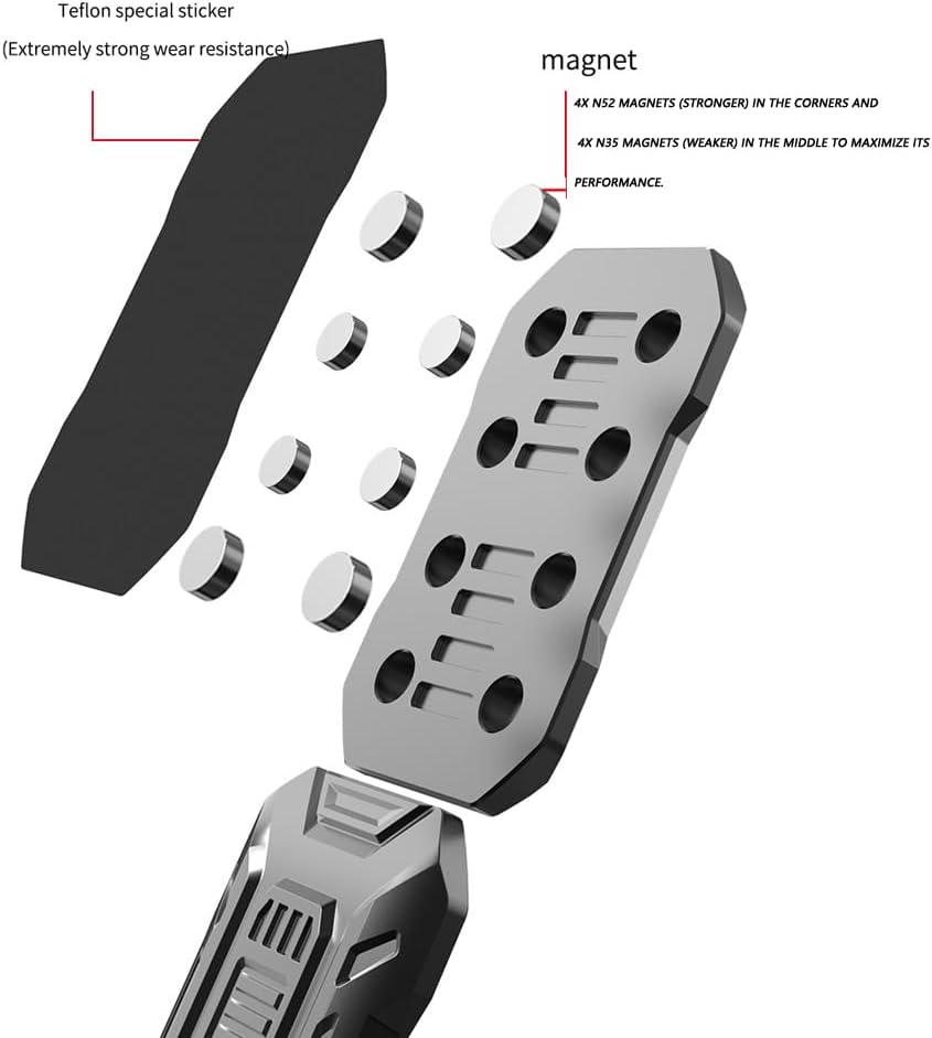 Metal Fidget Slider, Magnetic Brick Fidget Toy EDC Fidget Toys for Adults, ADHD Anxiety Stress Relief Toys, Ideal Gifts for Father Man & Friends