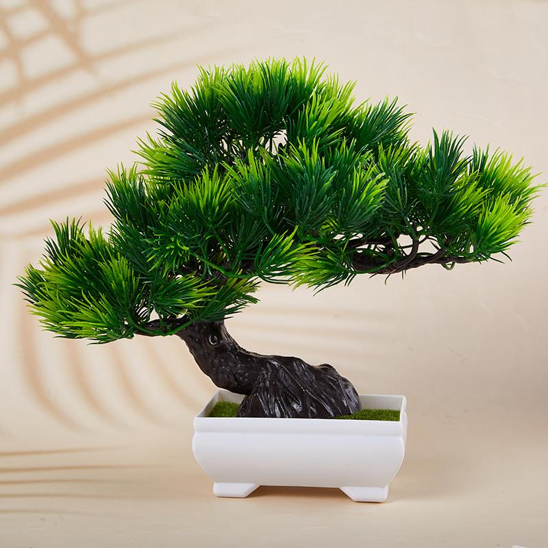 Artificial Plastic Plants Bonsai Small Tree Pot Fake Plant Potted Flower Garden Arrangement Ornaments Room Home Table Decoration