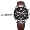 [SCORPION] SCORPION Neith Chronograph D-Buckle Leather Watch SP3348L-BKR