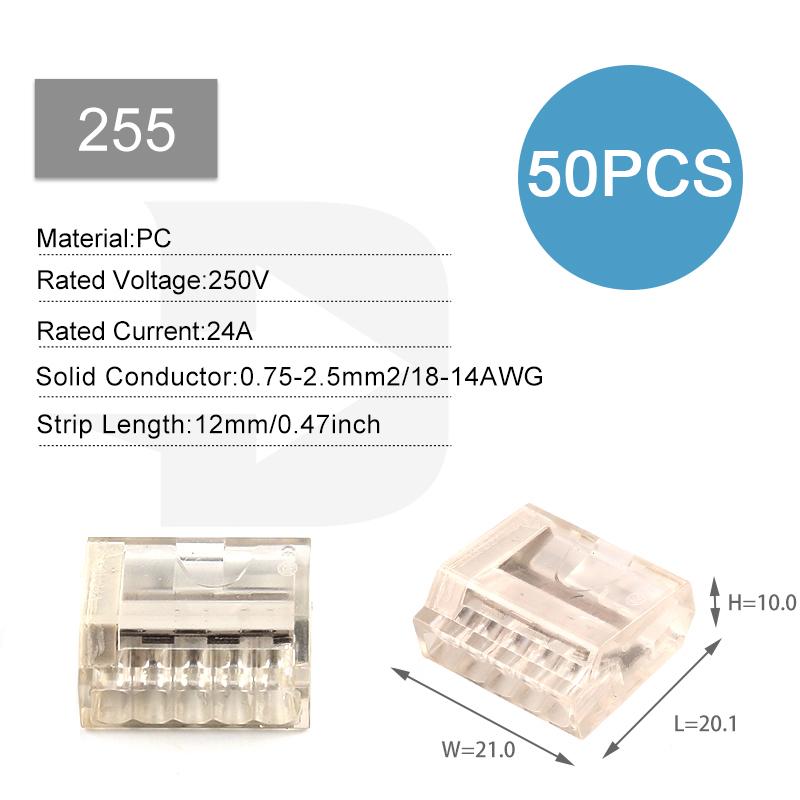 Mini Quick Splicing Wire Connector Hard Wire Straight Insertion 2/3/5/6/8pin Compact Conductor Terminal Block Junction Box