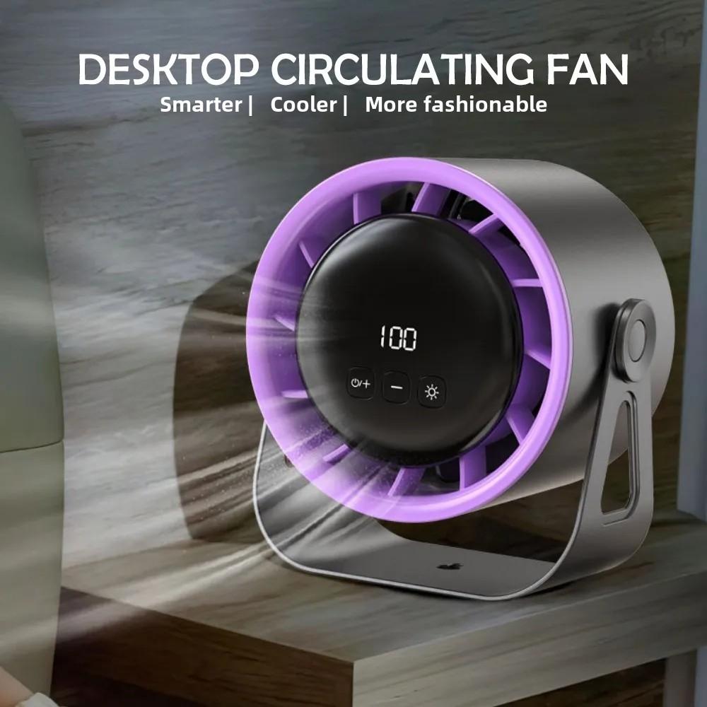 Multifunctional Desktop Circulation Fan Wall Ceiling 2in1 Quiet Fans with 100 Wind Speeds LED Digital Display