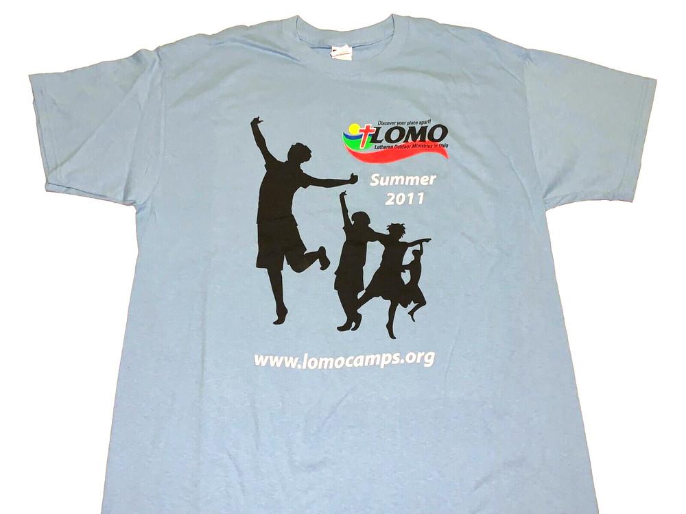 Редкий! Лето 2011 года Лютеранские летние лагеря на открытом воздухе в Огайо LOMO Camps Футболка Новая! Унисекс футболка XL XXL