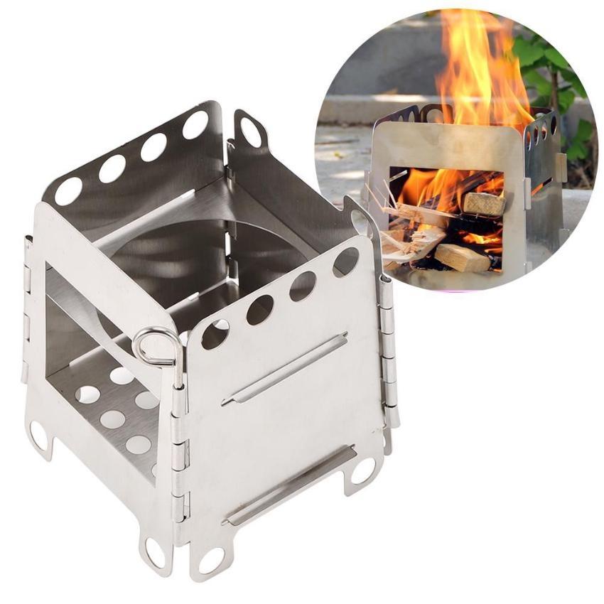 Camping Wooden Stove Portable Folding Lightweight Wooden Stove Portable Backpack Stove Outdoor Camping Cooking Travel Picnic KTY