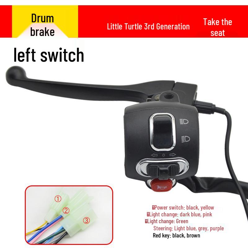 Electric Vehicle Handlebar Combination Switch with Twist Grip, Horn, Start, Headlight & Turn Signal Functions