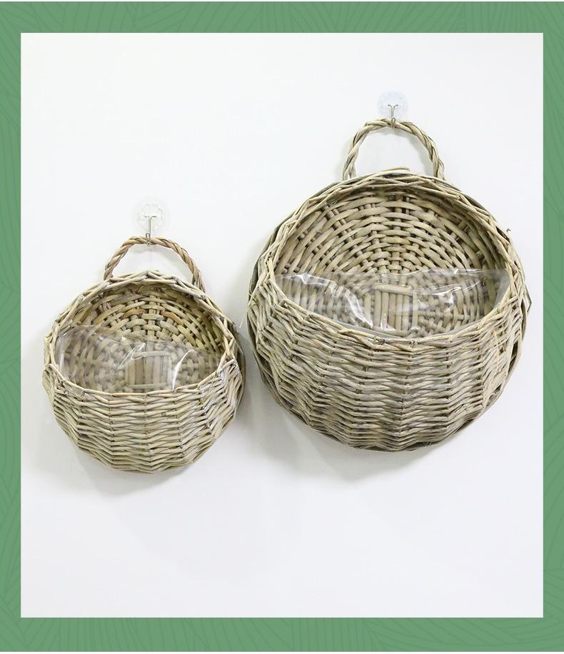 Handmade Willow Woven Wall Hanging Flower Basket Pot