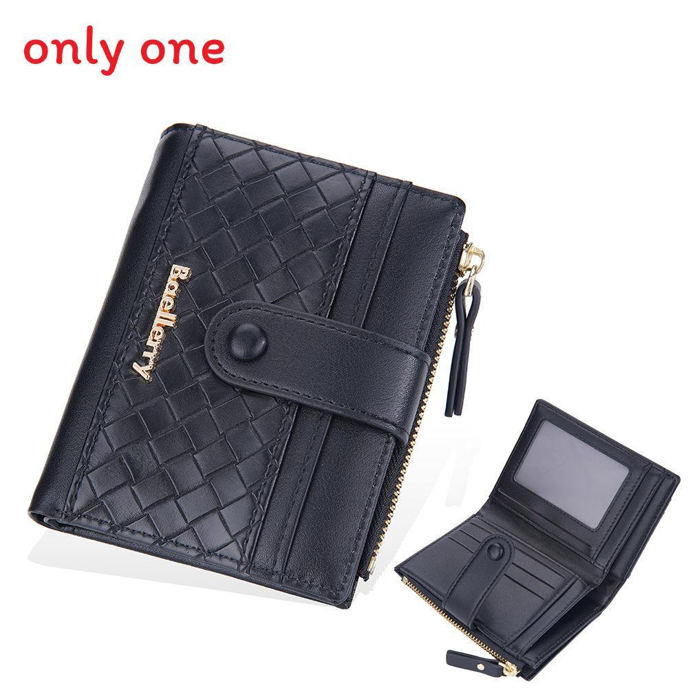 Pu Leather Womens Wallet With Woven Pattern And Zipper Closure For Daily Use