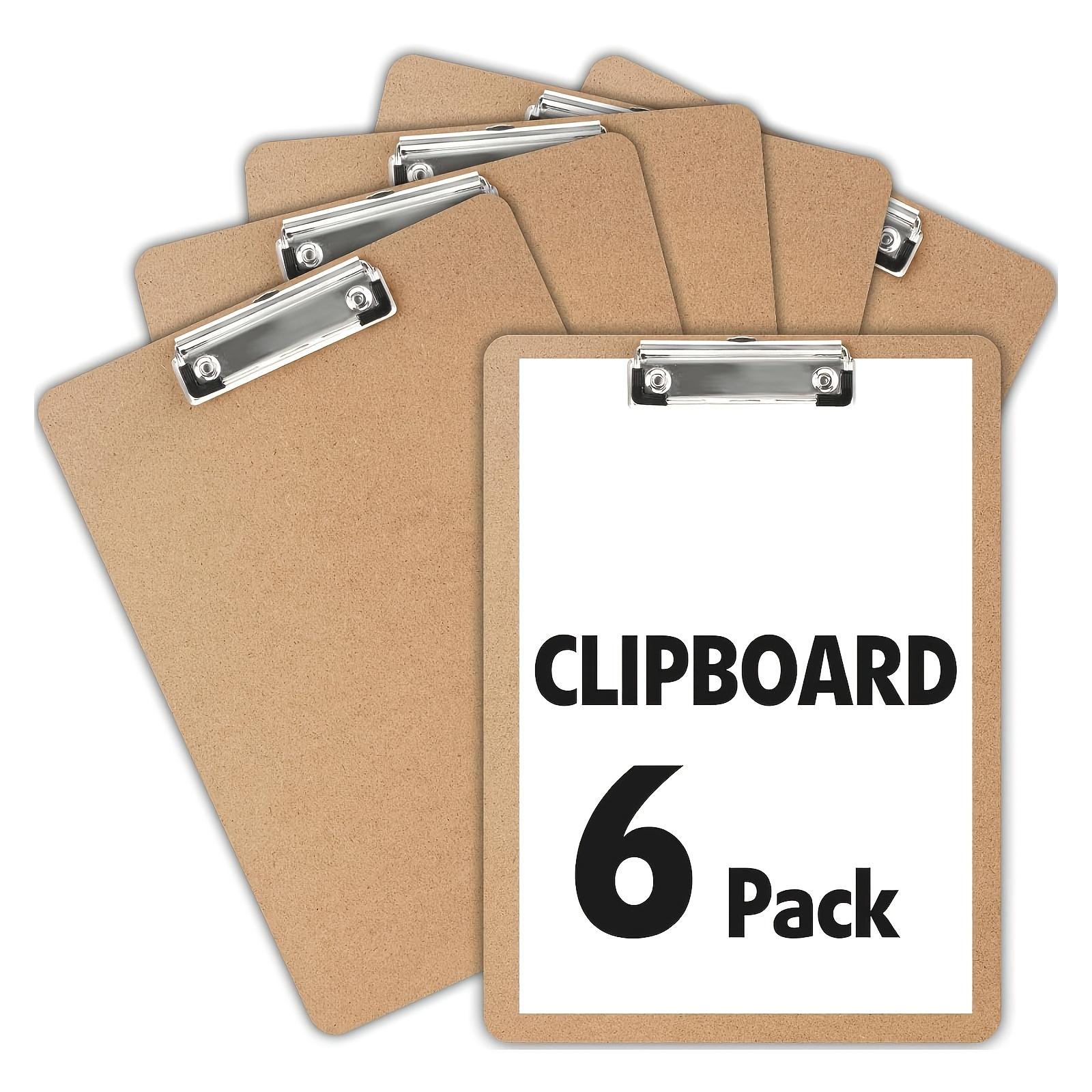 6pcs A4 Clipboard, High Density Clipboard, with Low Profile Metal Clip, Durable Writing Clipboard for Office Student Nurse Use