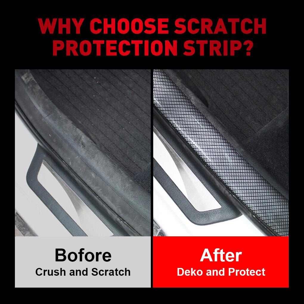 3D Carbon Fiber Aufkleber Auto Schwelle Schutzfolie Anti Scratch Wasserdicht Matt Schwarz Nano Aufkleber für Autokarosserie