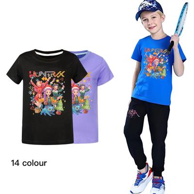 5087 Kinder Mädchen Jungen Weihnachten Neujahr Rumi Mira Zoey Druck Lässiges Baumwoll Kurzarm T-Shirt
