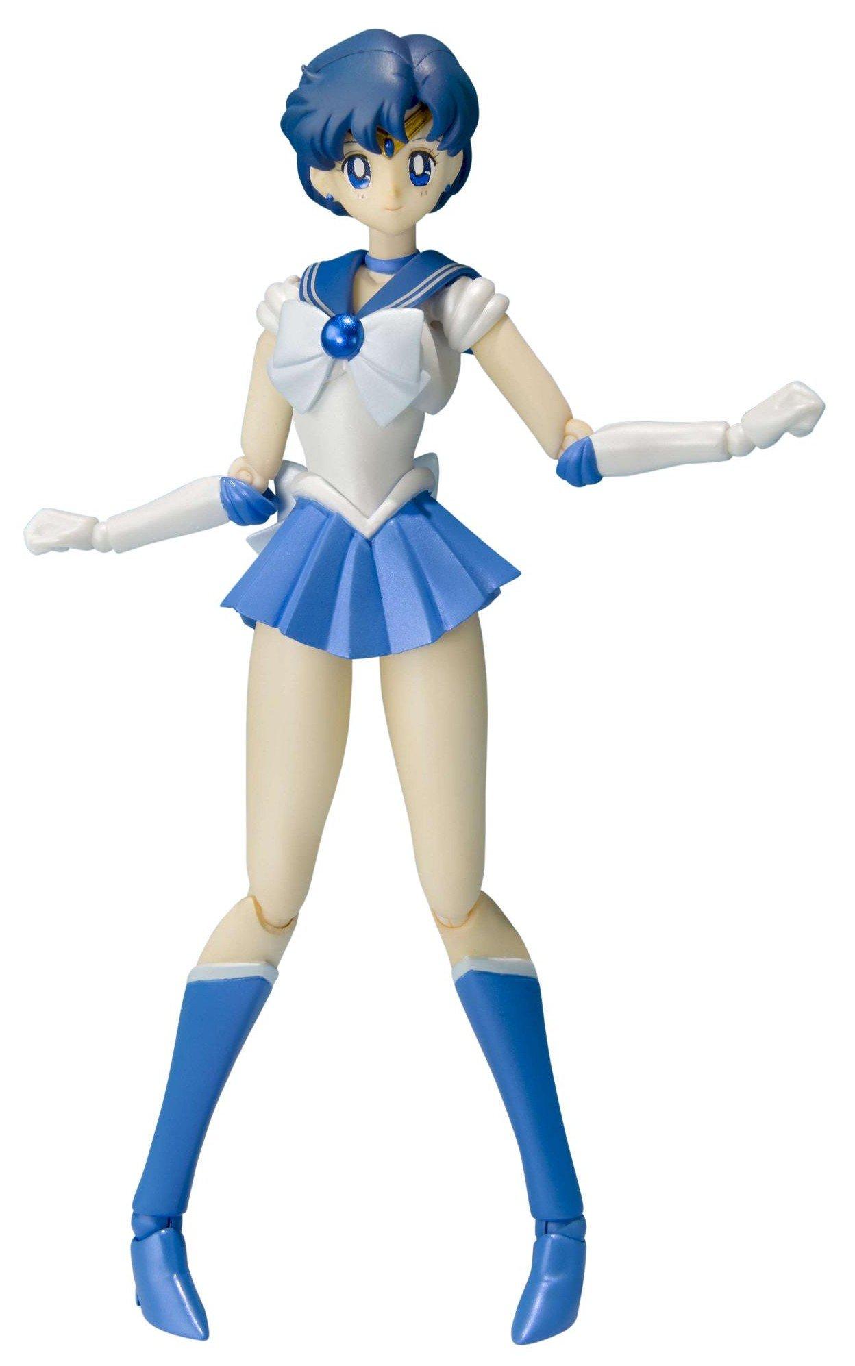 

TAMASHII NATIONS Pretty Guardian Sailor Moon Sailor Mercury Approximately 140mm PVC ABS Painted Movable Figure S.H.Figuarts & синий