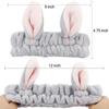 Face Wash Headbands for Women Girls Cute Rabbit Ears Hairbands Makeup Headwrap Coral Fleece Bunny Spa Head Bands Skincare Hair Accessories