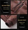 2025 Men's Plus Size PU Washed Leather Hooded Jacket, Two-piece Design.