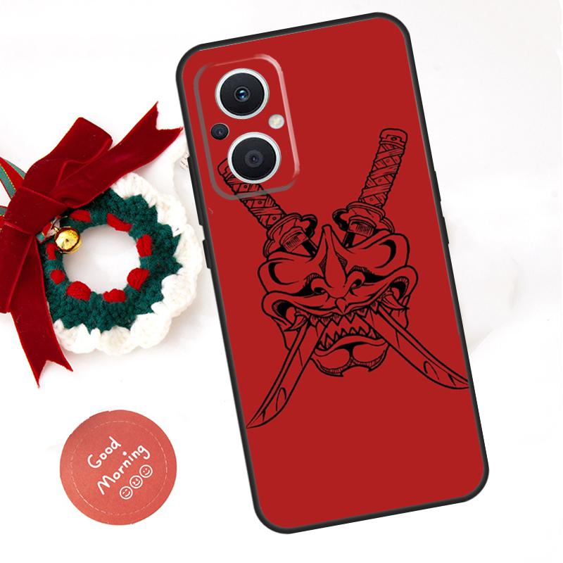 Samurai Oni Mask Funda For OPPO Reno 14F 14 13 12 11 10 Pro 11F 12F 13F 7 8 Lite OPPO Find X8 X5 X9 Pro Case