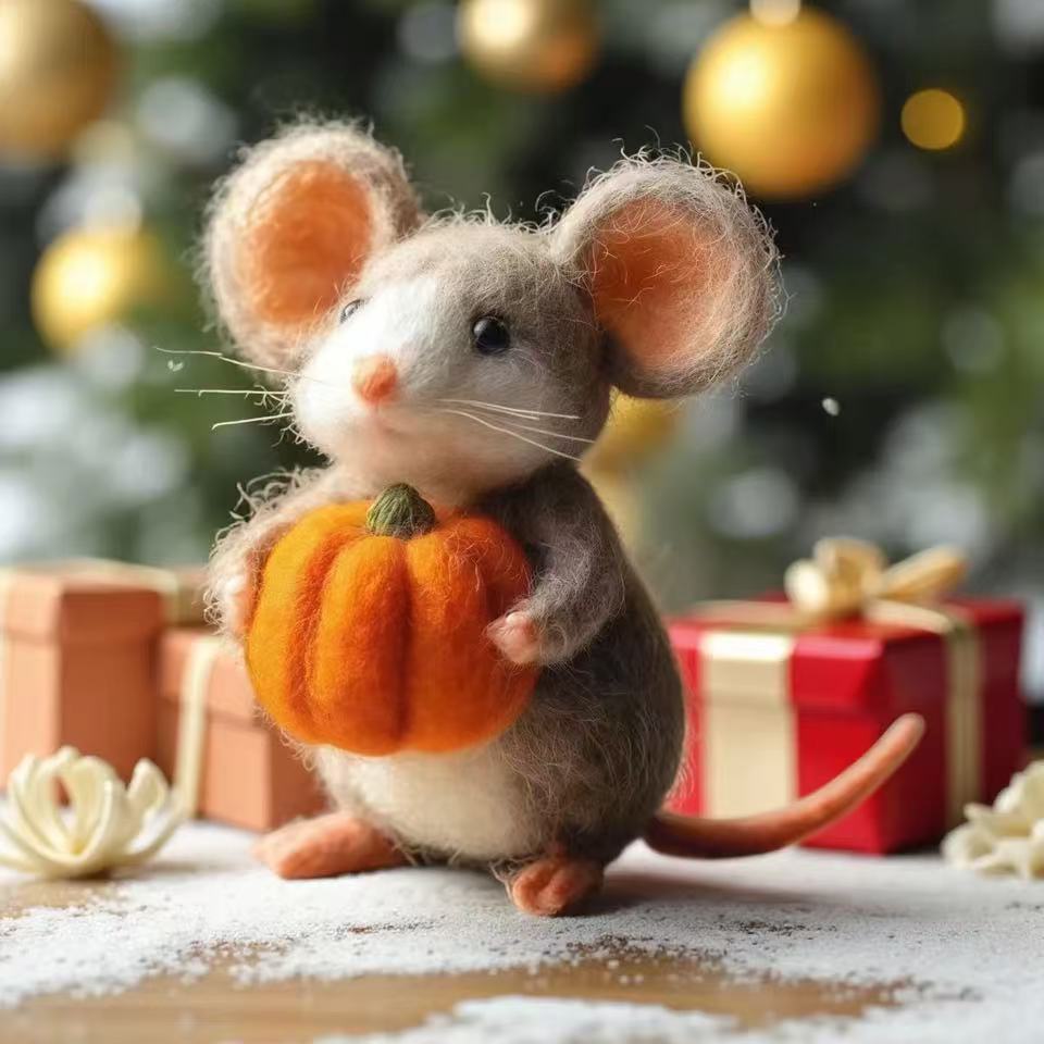 Krücke Maus Mini-Figur Harz Handwerk Ornament Niedliche Tierstatue für Zuhause Schreibtisch Tischplatte Regal Dekoration Feengarten Mikro