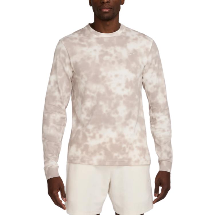 

Nike Logo All Over Print Crew Neck Long Sleeve T-Shirt Men Tops Beige HJ3148-133 XXL