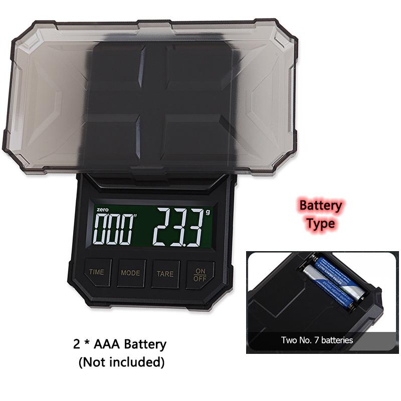 Portable Digital Scale 1kg/2kg Pocket Coffee Scales 0.1g High Precision Electronic Kitchen Food Scales Balance with Timing