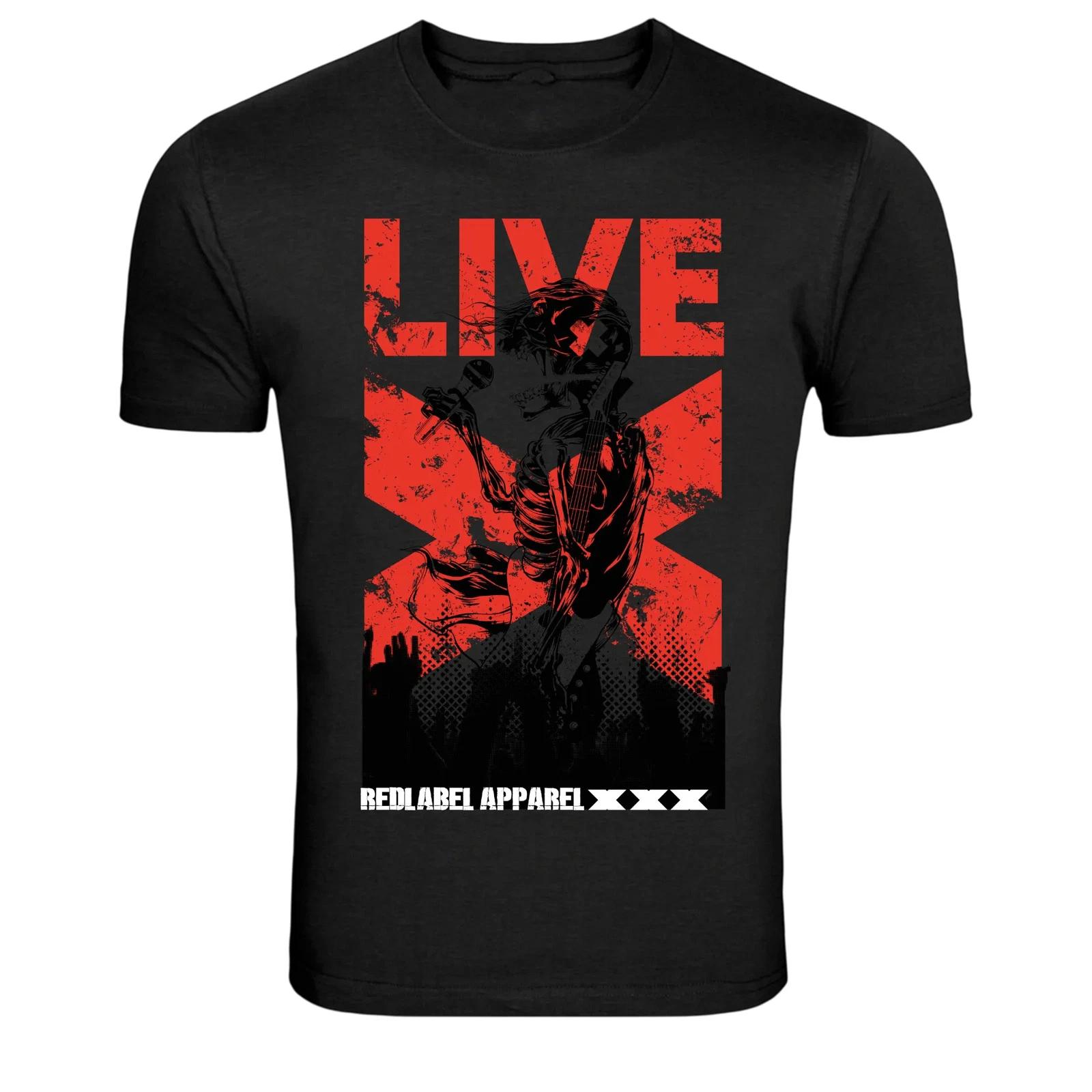 Live Rock Skeleton Singer Guitar Music Graphic T-Shirt M