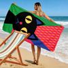 Black Cat On Colorful Background A Must-have Beach Towel for Beach Travel