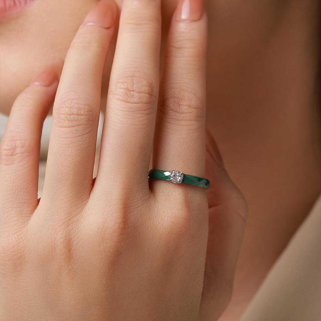 3mm Thin Ceramic Promise Ring for Women Minimalist Pink Green White Black