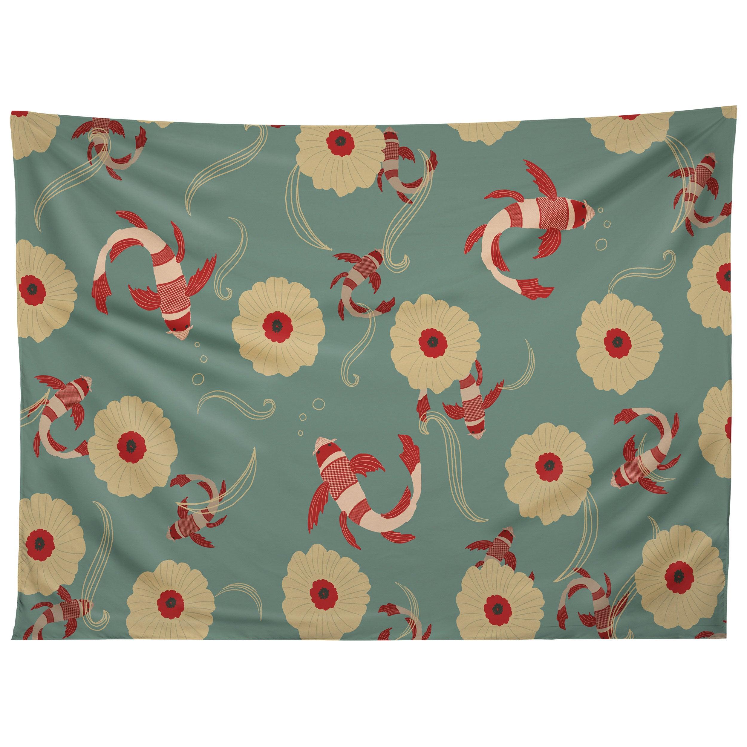 KOI PATTERN JAPAN tapestry 75x100 чёрный
