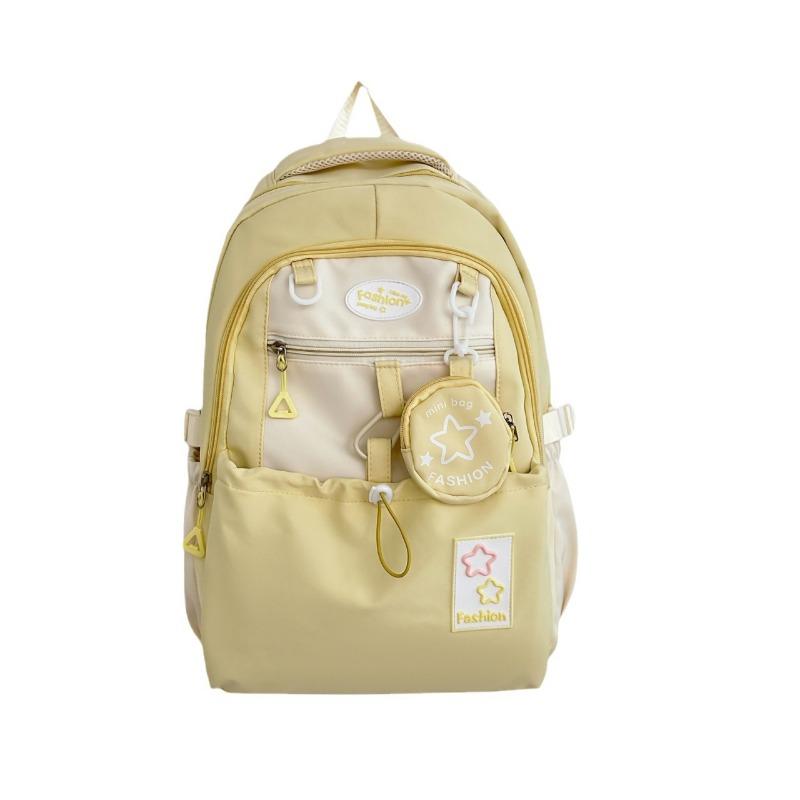 Cute girl contrasting color mini backpack female dopamine star trumpet backpack junior high school bag