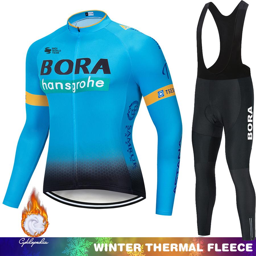 Men's2026 Winter Warm Cycling Clothing Set  Hermal Fleece Jersey UCI BORA Jumper Clothing Mountain Bikes Retro Mens Clothes Ciclismo Hombre Suit