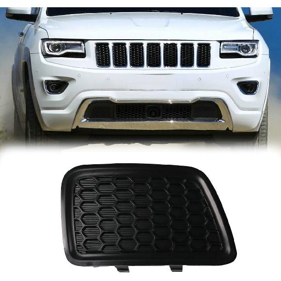 1 pièce Cache-Insert Crochet de Remorquage Grille Avant Basse pour Jeep Grand Cherokee 2014 2015 2016 Insert de Crochet de Remorquage Grille Avant Basse (Droite (Passager)