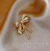 Rhinestone Bowknot Brooch Pins for Women Metal Alloy Elegant Bow Tie Suit Clothing Coat Jewelry Party Accessories Gifts