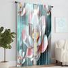 2 pcs   versatile polyester transparent curtains for home decoration Charming Floral for use in bedrooms and living rooms