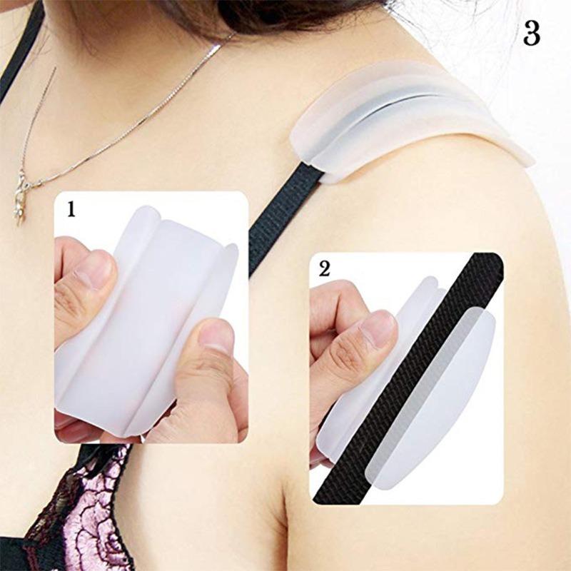 1PAIR Soft Silicone Bra Strap Cushions Holder Non-Slip Pliable Shoulder Protectors Pads Bra Cushions Pads