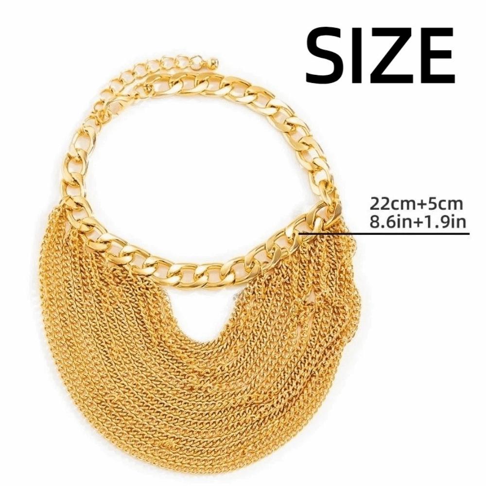 Long Tassel Punk High Heels Anklet Metal Chain Punk Layered Anklet Chains Wedding Party
