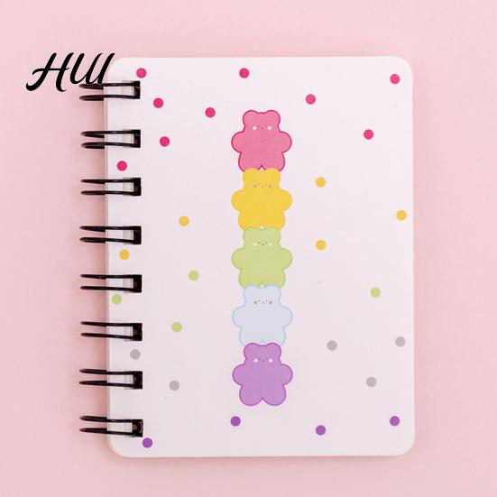 Rollover Coil Journal 2Pcs Cartoon Notebook Mini A7 Portable Spiral Memo Pad for Students Cute Flower Journaling School Travel Notepad