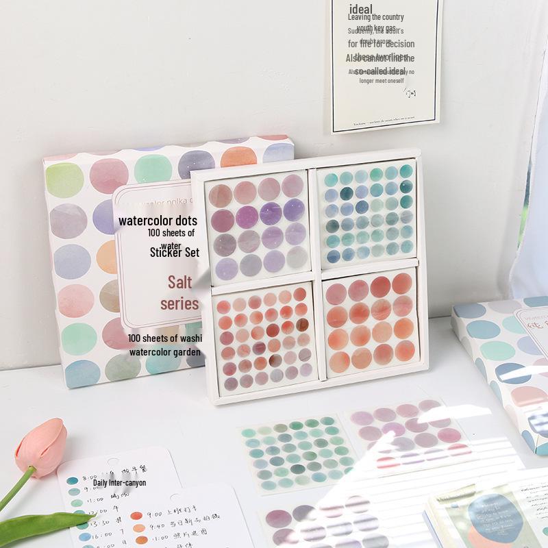 Colorful Polka Dot Hand Account Stickers - Small Round Labels for Sealing and Decoration