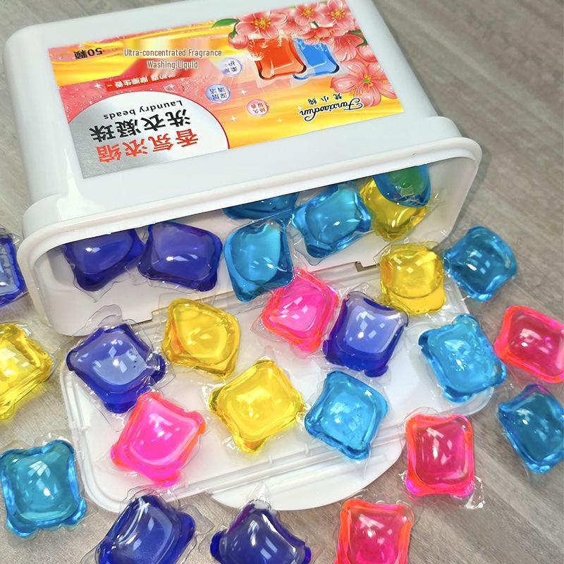 50-Pack Concentrated Laundry Detergent Pods with Long-Lasting Fragrance for Household Use