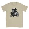 Funny  Cartoon Cat Group Printed T-Shirt for Men Crewneck Pure Cotton T Shirts  Short Sleeve Tees Party Clothing