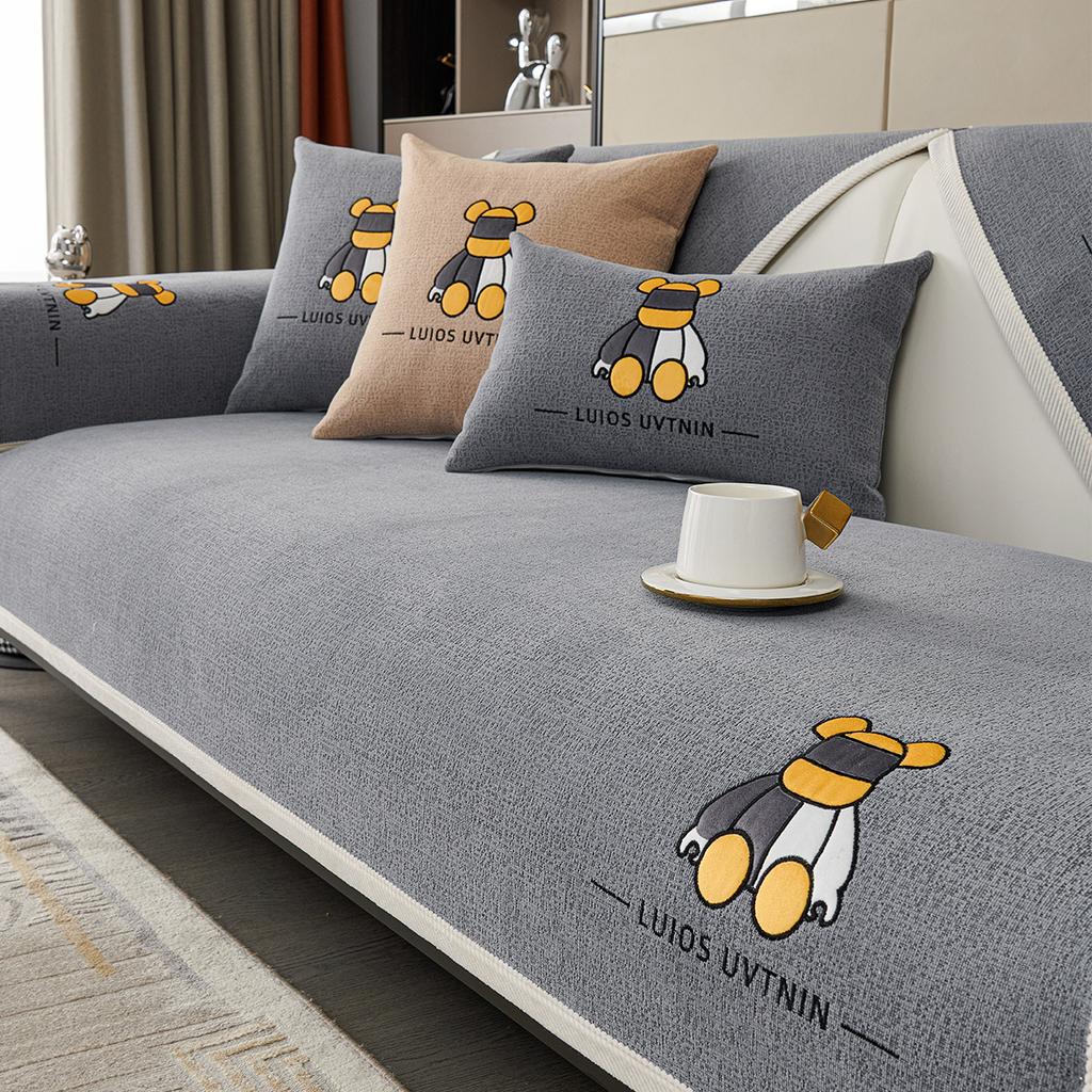 Chenille Sofa Cushion Four Seasons Universal Non-Slip All Wrapped Cover Cover Simple Modern Full Covered Cloth