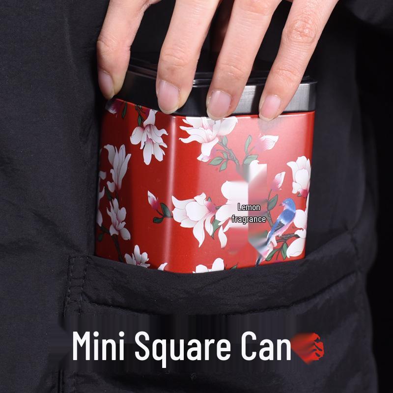 Square Tinplate Tea Can for Longjing Green Tea - Empty Packaging