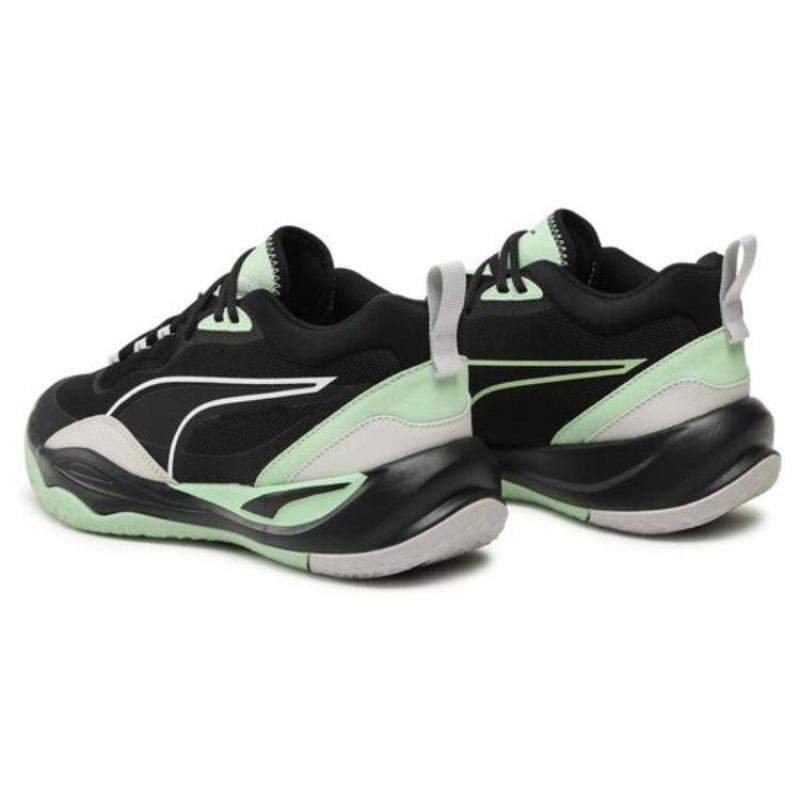 Puma Playmaker Unisex Faux Leather Synthetic Suede Versatile Comfort Mid Casual Shoes Black Teal 385841-08