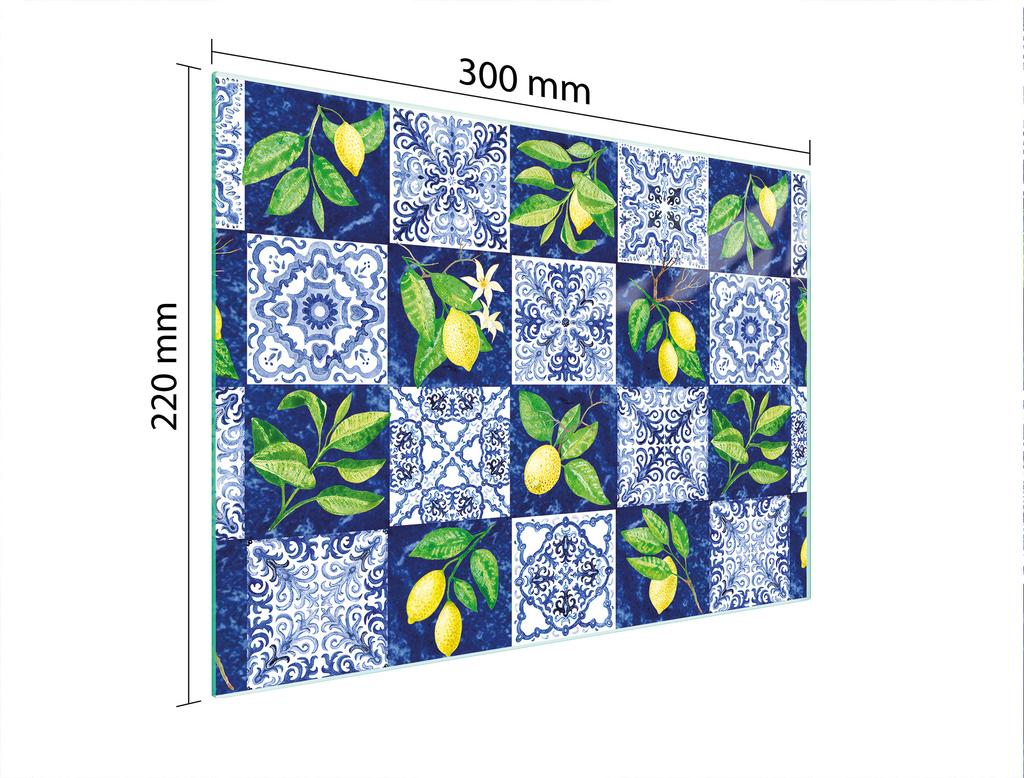 TAGLIERE IN VETRO 30x22 MOSAICO